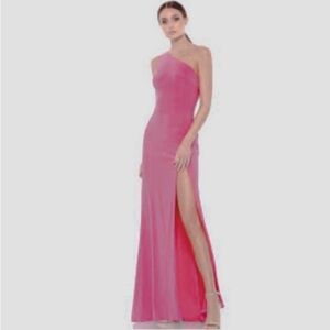 Mac Duggal Pink One-Shoulder Maxi Gown for Prom Sz 6